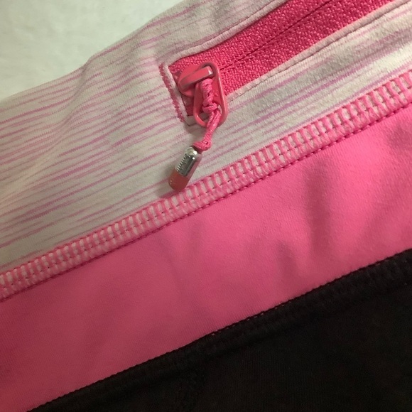 Lululemon Run Inspire Crop Legging Black / Pink / Pinkelicious Sz 4 - Picture 6 of 10